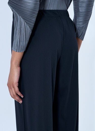 Pleats Please Issey Miyake Pleated Wide-Leg Trousers Black plp0264011