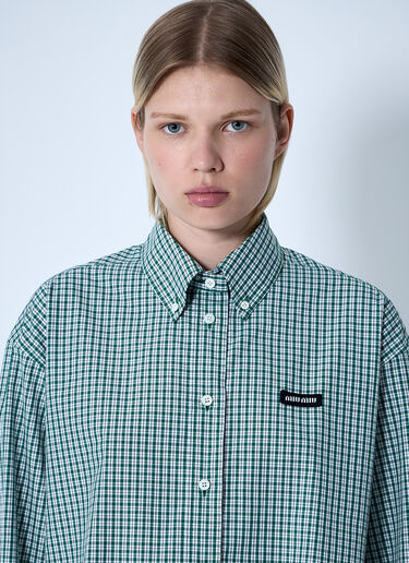 Miu Miu Check Shirt Green miu0261009