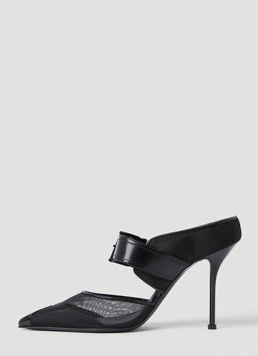 Alexander McQueen 朋克搭扣高跟穆勒鞋 黑色 amq0252010