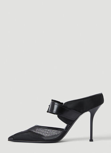 Alexander McQueen Punk Buckle High Heel Mules Black amq0252010