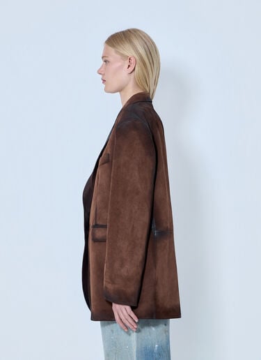 LN-CC® - Acne Studios: Distressed Suede Blazer - Brown Acne Studios Distressed Suede Blazer Brown acn0264029