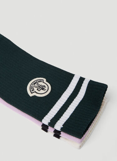 7 Moncler FRGMT Hiroshi Fujiwara 로고 패치 양말 3켤레 팩 멀티컬러 mfr0351002