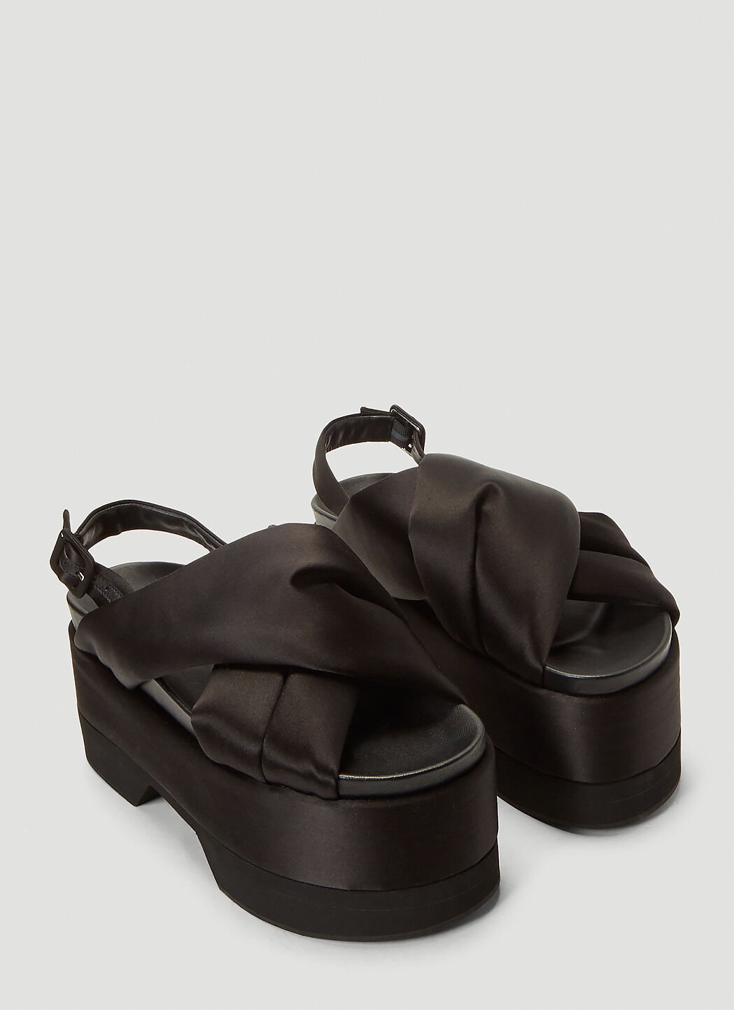 Simone Rocha Satin Strap Platform Sandals in Black LN CC