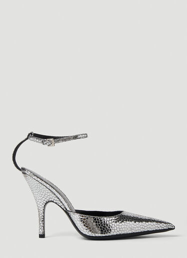 BY FAR Eliza Metallic Heel Pumps Silver byf0251030