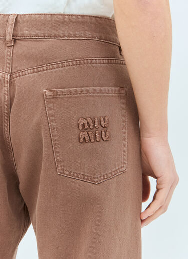 Miu Miu Five-Pocket Jeans Brown miu0359005