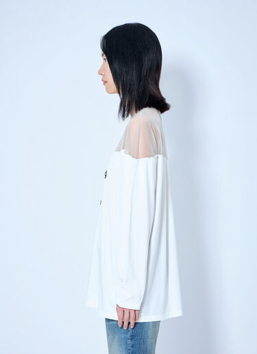 MM6 Maison Margiela Long Sleeve Heavy Cotton Jersey Tee White mmm0264053