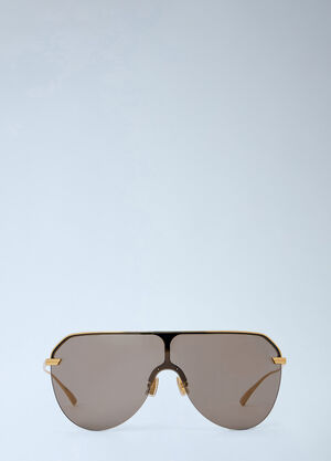 Bottega Veneta Long Ribbon Shield Sunglasses Gold bov0265012
