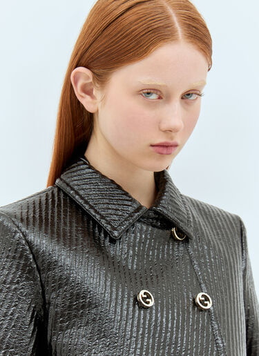 Gucci High-Shine Interlocking G Coat Black guc0257030