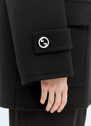 Batavia Wool Coat Gucci Batavia Wool Coat Black guc0258009