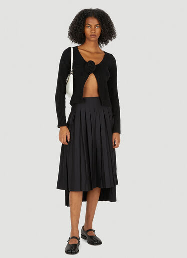 Simone Rocha Pleated Apron Skirt Black sra0250006