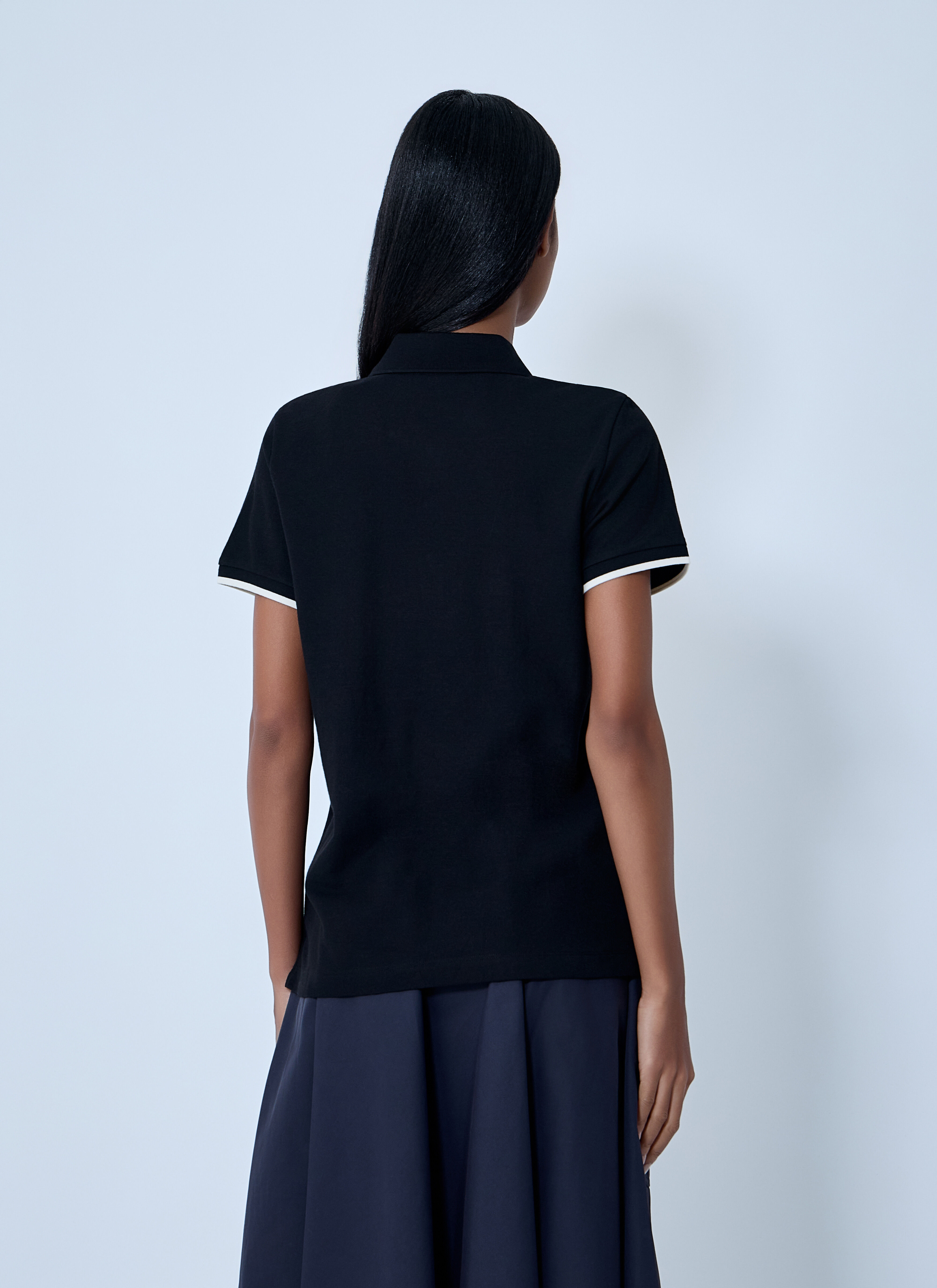 Moncler Women's' Logo Motif Polo Shirt in Black | LN-CC®