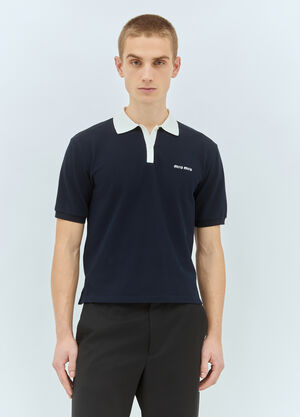 Miu Miu Logo Embroidery Polo Shirt Burgundy miu0159006