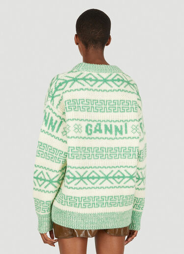 GANNI Graphic Logo Sweater Green gan0251015