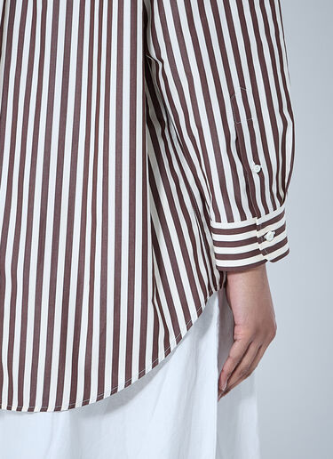 Miu Miu Striped Shirt Brown miu0260059