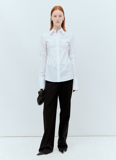 Sportmax Ruched Poplin Shirt White spx0255006