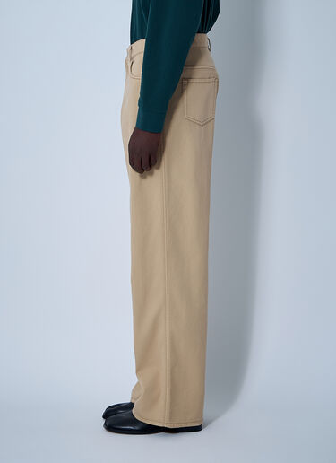 Miu Miu Logo Motif Jeans Beige miu0161006