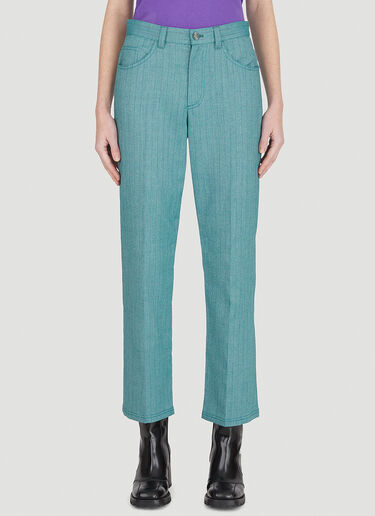 Marc Jacobs 细条纹西装长裤 绿色 mcj0247004