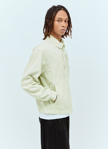 Stone Island Zip-Up Canvas Jacket Green sto0156020