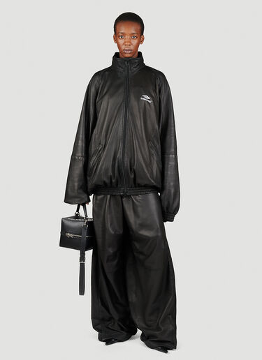 Balenciaga Sport Logo Leather Track Pants Black bal0253002