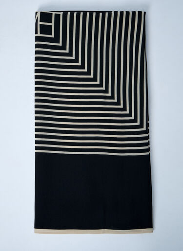 TOTEME Monogram Silk Scarf Black tot0261002