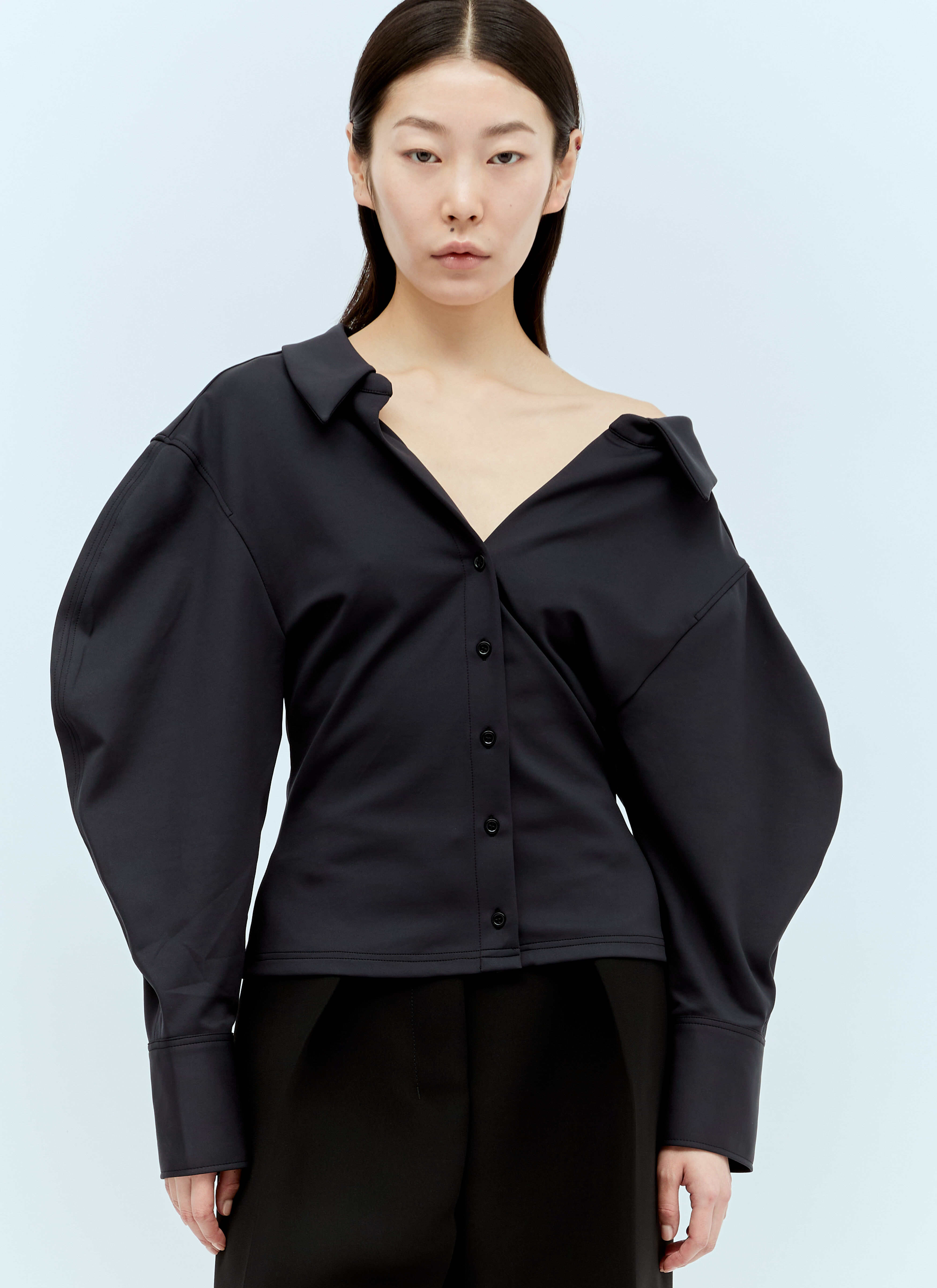 Jacquemus La Angulo one-shoulder shirt - Black