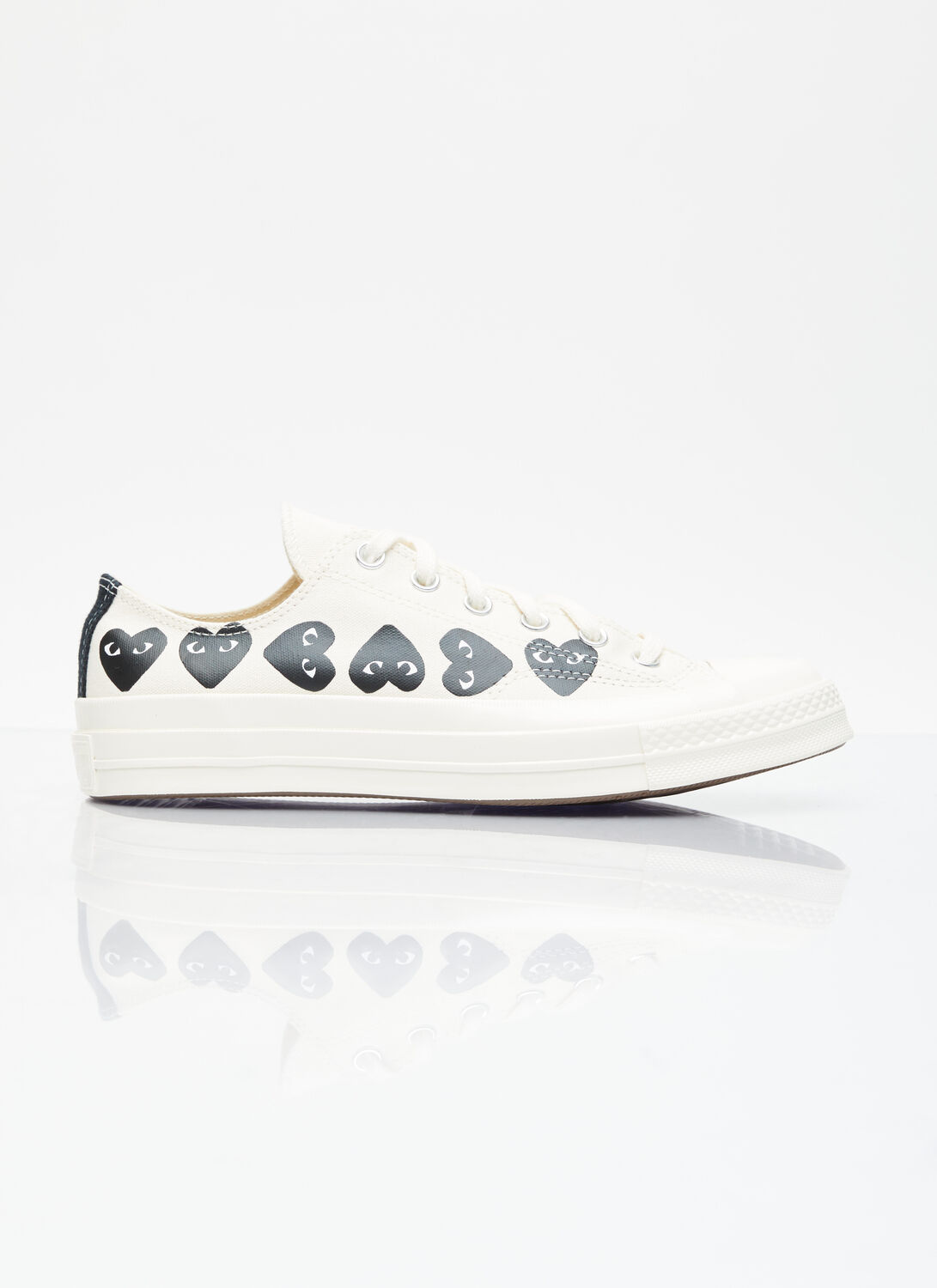 Shop Comme Des Garçons Play X Converse Multi-heart Chuck 70 Sneakers In White