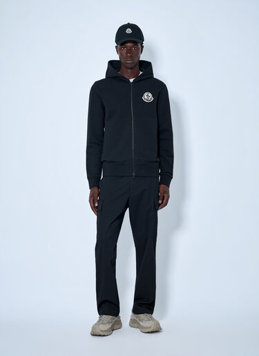 LN-CC® - Moncler: Zip Hoodie with Logo Patch - Black Moncler Zip Hoodie with Logo Patch Black mon0165023