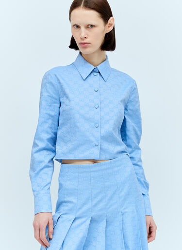 Gucci GG Supreme Oxford Shirt Blue guc0255053
