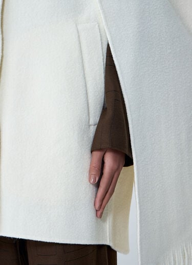 TOTEME Fringe Cape Coat White tot0263001
