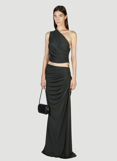 Bottega Veneta 드레이프 원 숄더 드레스 블랙 bov0251102