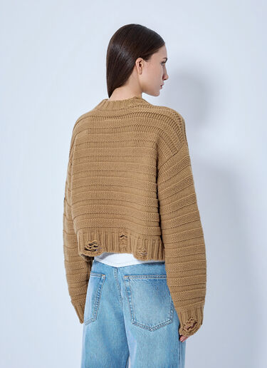 MM6 Maison Margiela Ribbed Knit Sweater Brown mmm0265006