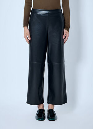 Max Mara Faux-Leather Effect Jersey Trousers Black max0266134
