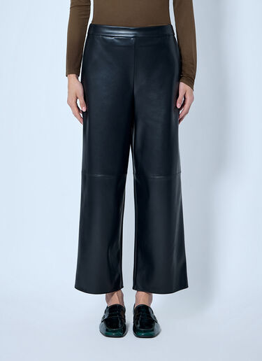 LN-CC® - Max Mara: Faux-Leather Effect Jersey Trousers - Black Max Mara Faux-Leather Effect Jersey Trousers Black max0266134