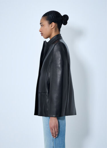 Khaite Single-Breasted Leather Jacket Black kha0264010