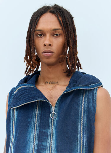 Charlie Constantinou 조절 가능한 핏 지퍼 베스트 블루 cco0156002