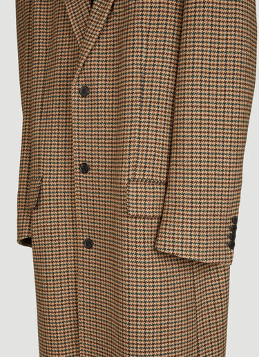 Balenciaga Oversized Houndstooth Coat Brown bal0155023