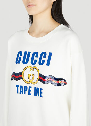 Gucci Tape Me Sequin Sweatshirt White guc0252074