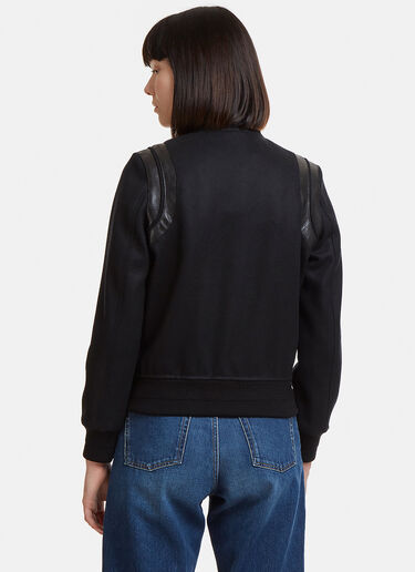 Saint Laurent Woollen Varsity Jacket Black sla0230003