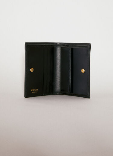 Prada Flower Embossed Bi-Fold Wallet Black pra0254052