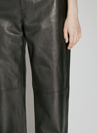 Alexander Wang Fly Leather Wide Leg Pants Black awg0253026