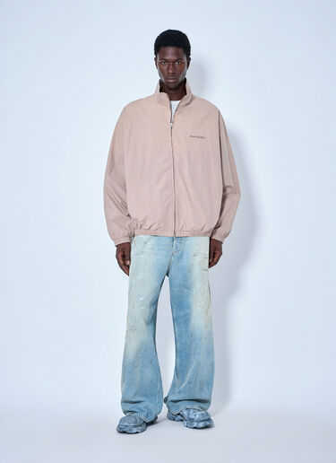 LN-CC® - Acne Studios: Logo Printed Zip-Up Jacket - Beige Acne Studios Logo Printed Zip-Up Jacket Beige acn0365002
