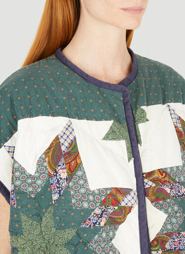 Bonum Long Quilted Sleeveless Coat Green bon0350016