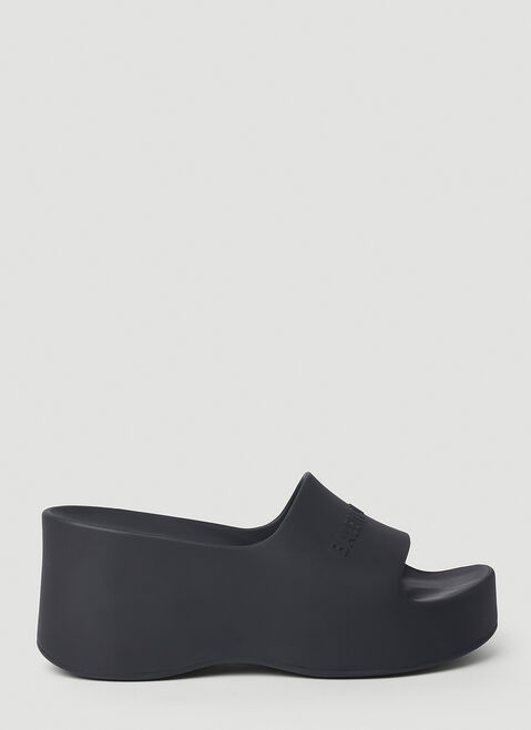 Versace Chunky Platform Slides Black vrs0252029