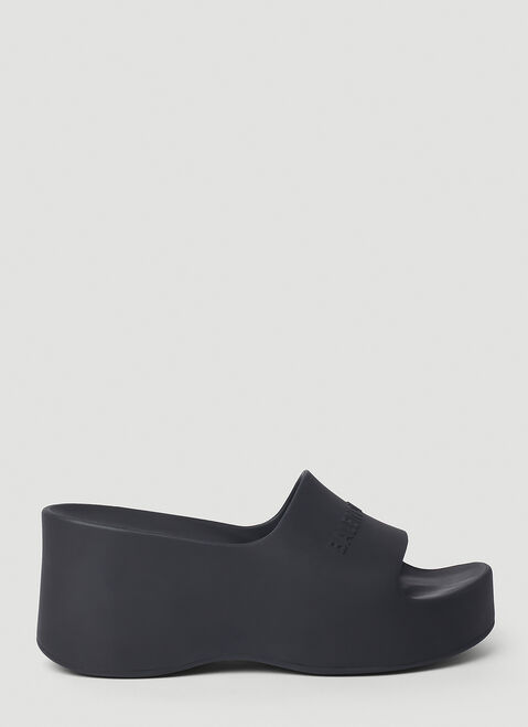 Versace Chunky Platform Slides Black vrs0252029