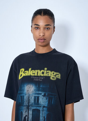 LN-CC® - Balenciaga: アドレス ミディアムフィット Tシャツ - ネイビー Balenciaga アドレス ミディアムフィット Tシャツ ネイビー bal0265014