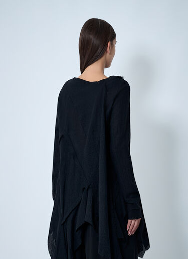 Gauzed Frilled Blouse Yohji Yamamoto Gauzed Frilled Blouse Black yoy0262020
