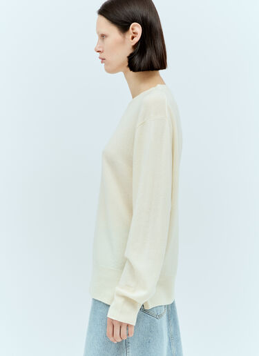 TOTEME Cashmere Knit Crewneck Sweater Cream tot0257014