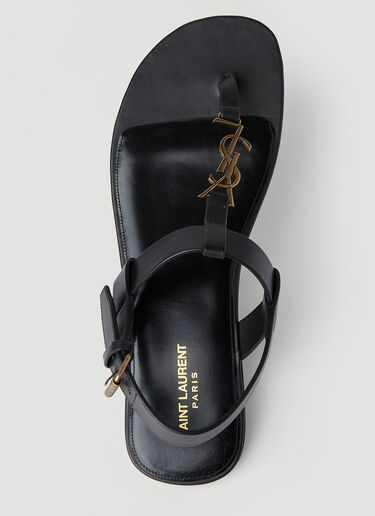 Saint Laurent Cassandra 徽标凉鞋 黑色 sla0151057