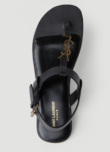 Saint Laurent Cassandra Logo Sandals Black sla0151057