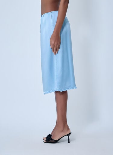 Prada Satin Midi Skirt Grey pra0263115